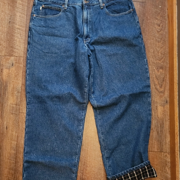 L.L. Bean Flannel Lined 38x30 Relaxed Fit Jeans Super Heavy Duty Denim VTG 1990s - Picture 4 of 10